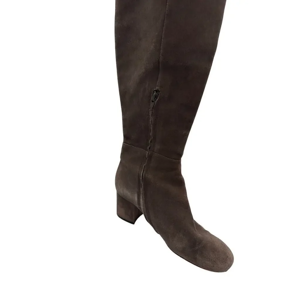 Halogen Women’s Gray Felt Knee High Boots Size 7.5 – Stylish Winter Tall Shoes